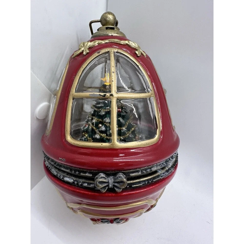 Mr Christmas Musical Lighted Rotating Tree Ornament Box Red Holiday‎ Decor